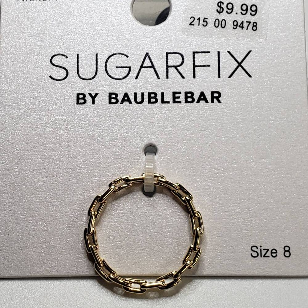 Sugarfix by Baublebar Gold Link Chain Ring Size 8